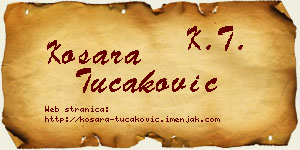 Kosara Tucaković vizit kartica